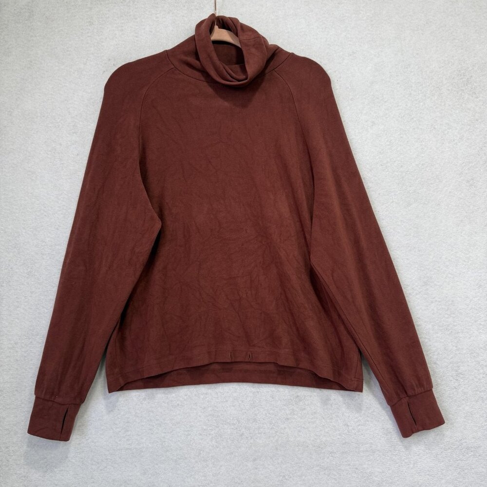 Varley Sweatshirt Womens Medium Brown Portland High Neck Restore Jersey Pullover